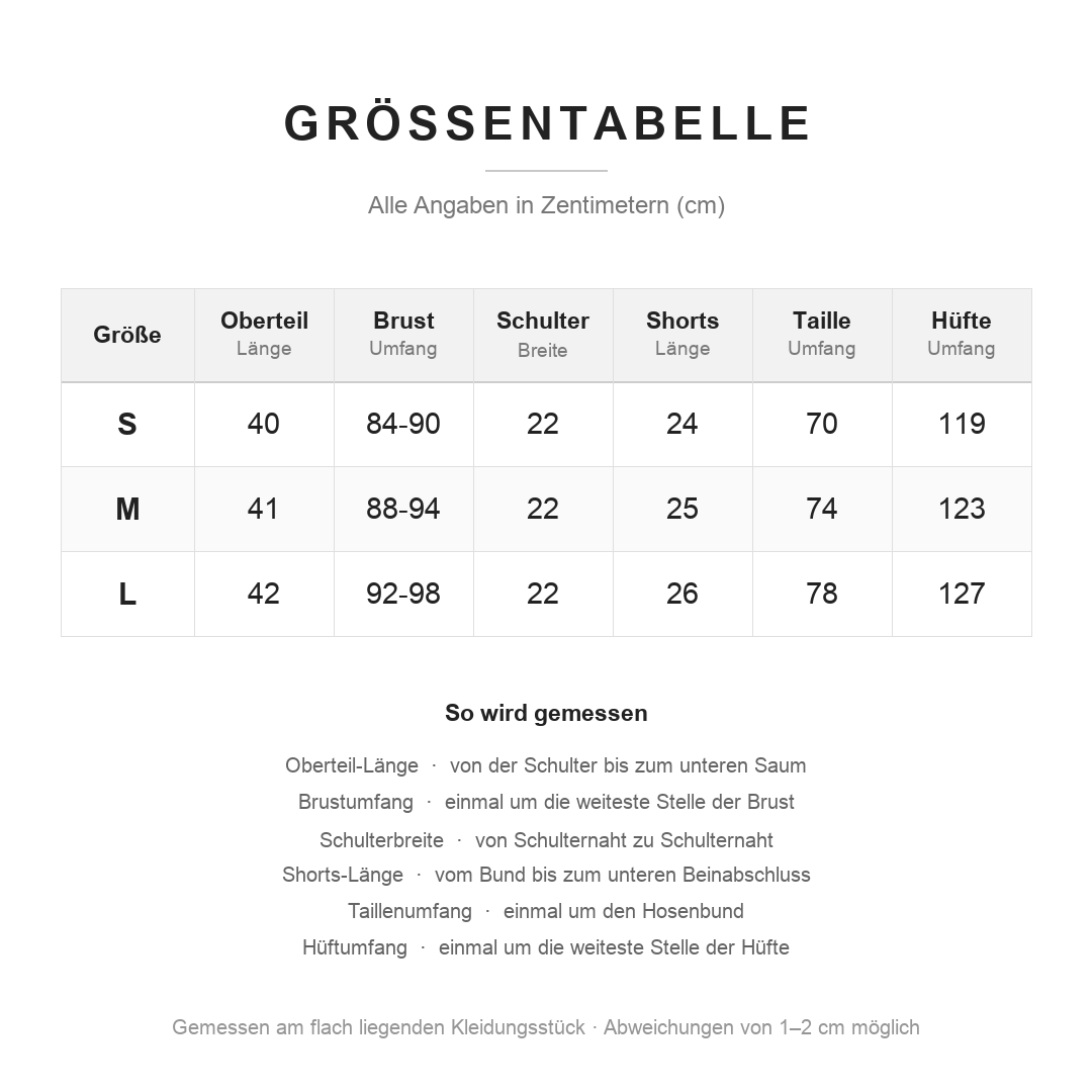 Größentabelle