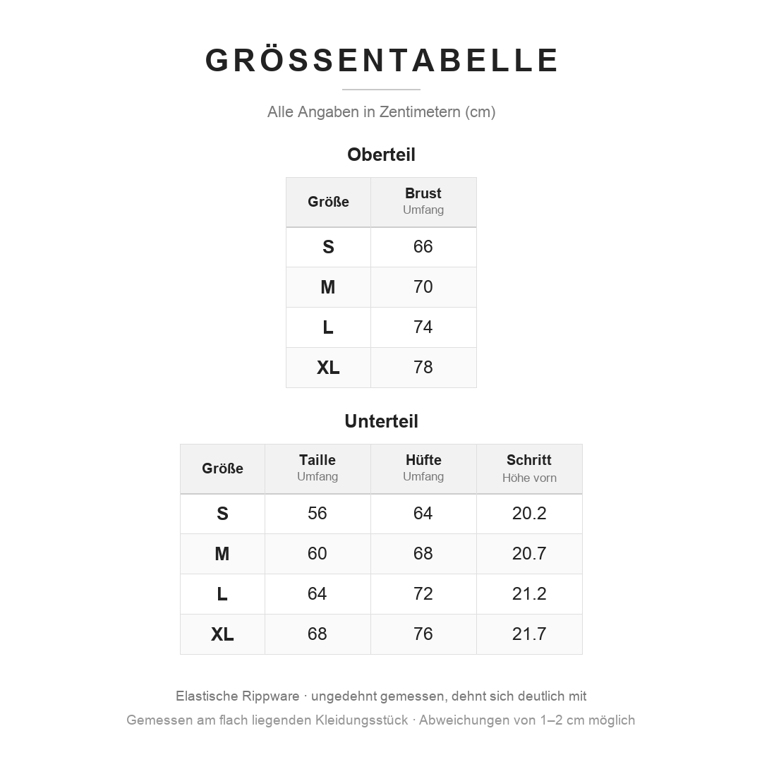 Größentabelle